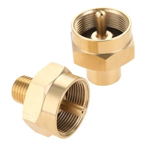 2 Stück 1 Pfund Propangasflasche Nachfüllrohrverbinder 1/4 Zoll NPT Innen-/Außengewinde - Bild 1 von 6