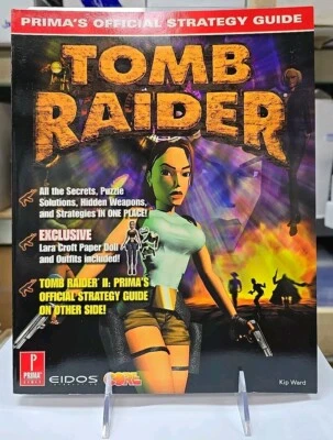 Tomb Raider I & II Prima Official Strategy Guide PS1 w/ Laura Croft Paper Doll - Image 1 of 4