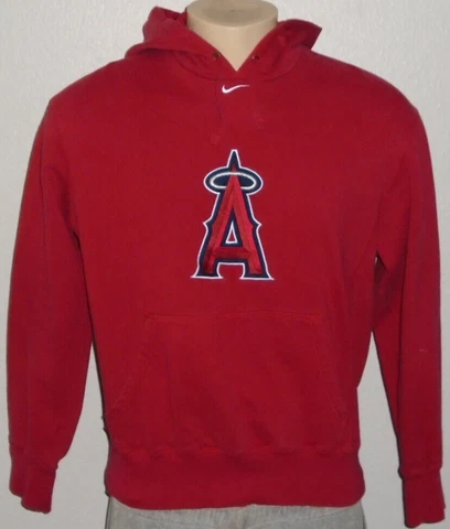 Anaheim Angels Nike Center Swoosh MLB Big A Embroidered Hoodie Sweatshirt Men M Cover