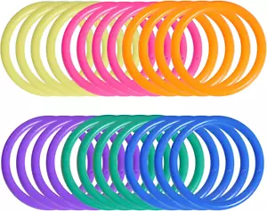 24 Pcs Plastic Ring Toss Game for Kids 2.5 Inch Toss Rings Carnival Rings for Sp - Picture 1 of 12