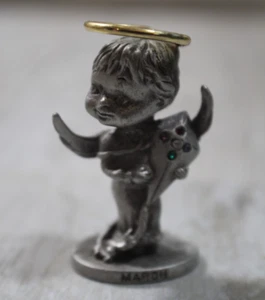 Vintage Miniature Pewter Birthstone Angel of Month March Figurine Trinket *** - Picture 1 of 4
