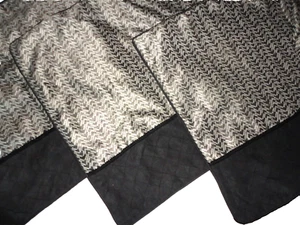 CROSCILL PORTLAND HERRINGBONE DIAMOND DAMASK BLACK (3) EURO PILLOW SHAMS 26 X 26 - Picture 1 of 6