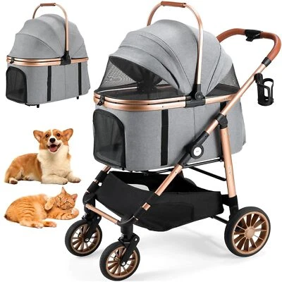 Hundebuggy 360° Gummiräder Hundewagen Faltbar Stoßdämpfung Transporttasche 40Kg - Bild 1 von 4