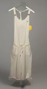 Vintage Y2K Apple Bottoms White T-Back Tank Flowy Jumpsuit Pocket Romper Size M - Picture 1 of 6