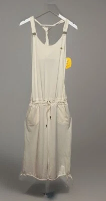 De colección Y2K Apple Bottoms Blanco T-Back Tank Fluido Mono Bolsillo Mameluco Talla M Foto 1 de 4