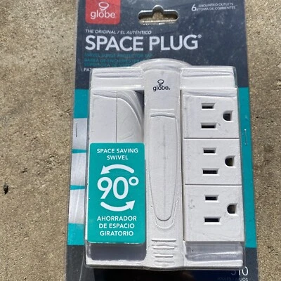 Globe 7799701 Grifo Giratorio con Protección contra Sobretensiones, 510 Julios, Blanco, 6 Salidas Foto 1 de 2