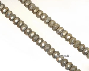 8X5MM PALAZZO HIERRO PIRITA PIEDRA PRECIOSA FACETADA ARANDELA 8X5MM CUENTAS SUELTAS 15,5 pulgadas - Imagen 1 de 4