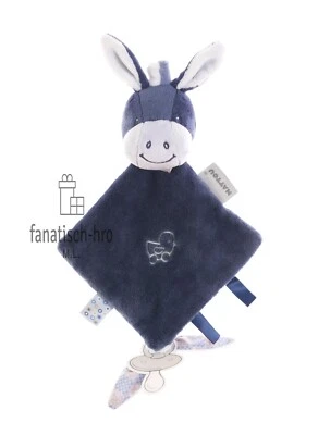 Nattou Schmusetuch Alex der Esel Kuscheltuch Schnullerltuch dunkelblau Tröster