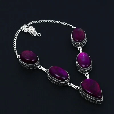 Collana In Labradorite Rosa In Argento Sterling 925 Per Regali - Immagine 1 di 4