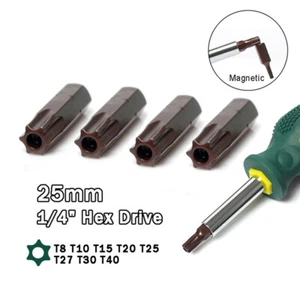 1/4 Magnetic T8 T10 T15 T20 T25 T27 T30 T40 Torx Bit Drill Head Screwdriver Bits - Picture 1 of 13