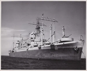 1945 Pressefoto WWII U.S. Navy USS Ancon AGC-4 "Floating Headquarters" - Bild 1 von 2