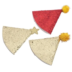 Sombrero de cumpleaños para mascotas de 3 piezas Headwear lentejuelas para mascotas sombrero de disfraz de fiesta - Imagen 1 de 12