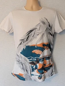 Orlebar Brown Tailored Crew Neck T-Shirt w/ Summer Scene Print. Mens Sml. DN777 - Picture 1 of 8