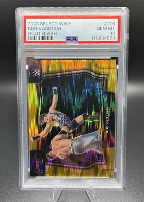 2023 Panini Select WWE Rob Van Dam Gold Flash /10 PSA GEM MT 10 Pop 1 - Image 1 of 3