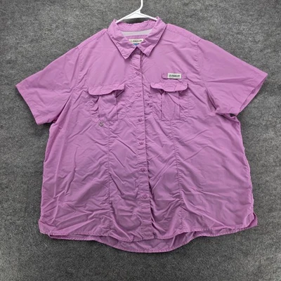 Magellan Outdoors Shirt Womens 2XL Purple Laguna Madre Fishing Short Sleeve - Image 1 of 4