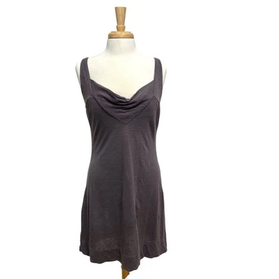 Sita Murt 100% Linen Knit Cowl-Neck Sleeveless Mini Dress Purple size Medium - Image 1 of 4