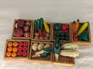 Vintage Kühlschrankmagnete Mini Gemüsekisten 7 Stück, Puppenhaus? - Bild 1 von 19