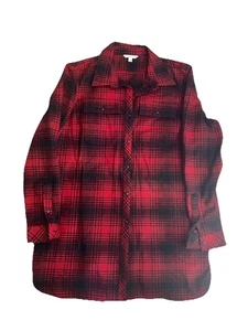 Camisa de franela gamuza LLBean Archive para mujer XL roja a cuadros 1958 ¡Bonita! - Imagen 1 de 8
