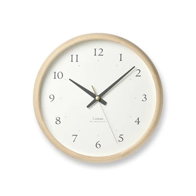 Lemnos Wall Clock, Natural Wood, White, 26.8cm, PC23-14, WH - Image 1 of 2