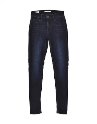 Pantalones de mezclilla ajustados para mujer LEVI'S 710 W26 L29 azul marino algodón BA86 Foto 1 de 4