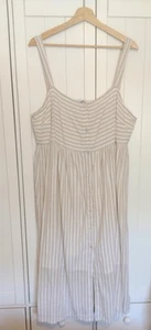 Debenhams Striped Dress XL White Beige - Picture 1 of 14