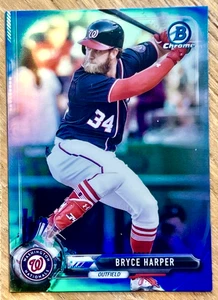 Tarjeta Bryce Harper 2017 Bowman cromo refractor azul SP 87/150 #96 NACIONALES - Imagen 1 de 2