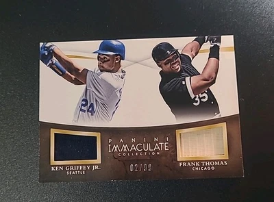2015 Immaculate Ken Griffey Jr/Frank Thomas Game Used /99 - Image 1 of 2