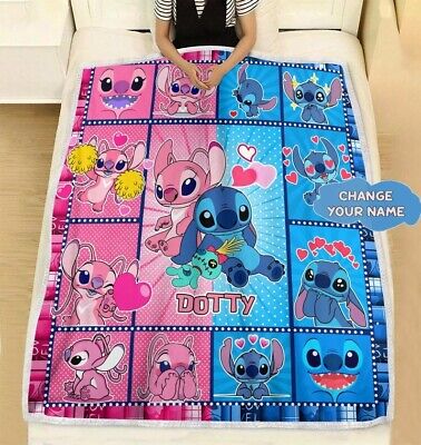 Personalized Disney Stitch Fleece Blanket, Disney Lilo And Stitch Fleece Blanket • 37.29€