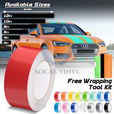 Gloss Color Racing Stripes Vinyl Wrap For Audi A4 Stripe Sticker 10FT / 20FT - Image 1 of 4