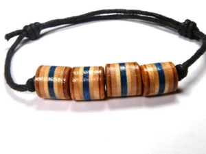 SKATEBOARD RICICLATO fatto a mano in legno fatto a mano bracciale perline perline ciondolo cavigliera - Foto 1 di 5