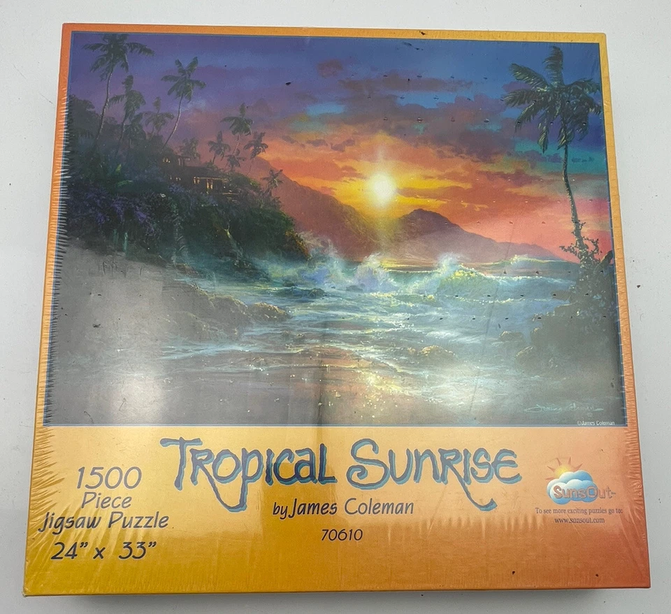 NEW Tropical Sunrise by James Coleman SunsOut 24"x35" 1500pc Jigsaw Puzzle 70610 - Image 1 of 2