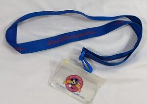Walt Disney World ID Lace Lanyard Blue with Pin Trading Pins Storage Carrier