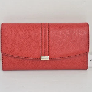 Brahmin Modern Wallet Heat Newbury Red Pebbled Leather Geldbörse Neu mit Etikett - Bild 1 von 8
