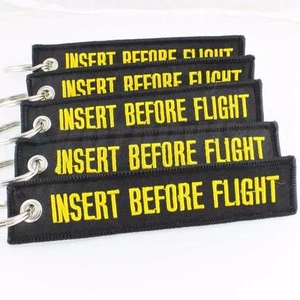 INSERTAR ANTES DEL VUELO QTY = 5 PIEZAS NEGRO/AMARILLO ETIQUETAS ANILLO CABINA TRIPULACIÓN - Imagen 1 de 3