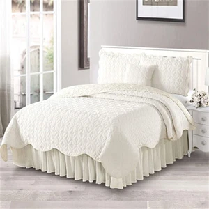 4-Piece Soft Diamond Design Bedspread Set Lightweight Bedding for Queen/King - Picture 1 of 38