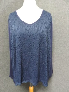 Together lace Front Long Sleeve Top Blue UK 2XL LN043 JJ 11 - Picture 1 of 6