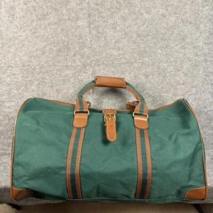 Polo Ralph Lauren Vintage 21" Classic Lg Duffle Carryon Travel Bag Green Canvas - Picture 1 of 24