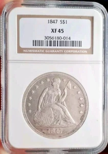 1847 NGC XF45 Seated Liberty Dollar - Picture 1 of 4