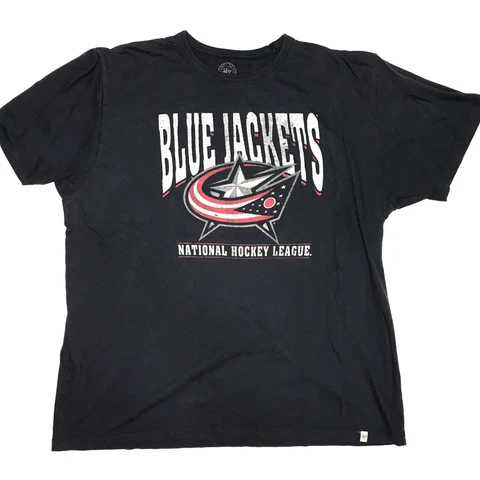 '47 Brand Columbus Blue Jackets Adult Unisex Size: Extra Large (XL) Navy T-Shirt Cover
