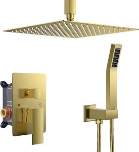 Shower Head System 10 inch Rain Shower Faucet Set with Handheld Spray Combo - Picture 1 of 18