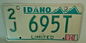 Vintage 1991 Idaho Nummernschild limitierte geprägte Zahlen berühmte Kartoffeln 2J 695T - Bild 1 von 7