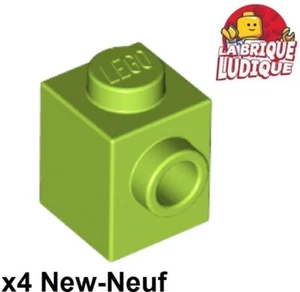 Lego 4x Stein Brick Modified 1x1 Stud 1 Seite Zitronengrün/Feile 87087 NEU - Bild 1 von 1