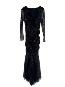 Talbot Runhof mehrfarbiges Pailletten Langarm schwarz Kleid Größe 6/36 - Bild 1 von 13