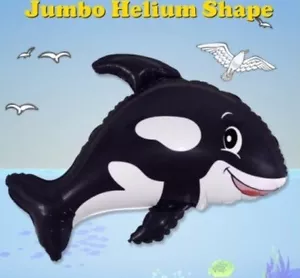 KILLER WHALE SUPERSHAPE BALLOON SEA OCEAN BIRTHDAY 30" FLEXMETAL FOIL BALLOON! - Picture 1 of 1
