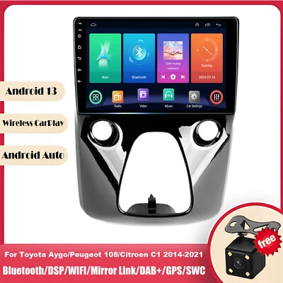 Für Peugeot 108 2014-2021 CarPlay Android Auto GPS Autoradio Sat Nav BT DAB+Wifi - Bild 1 von 4