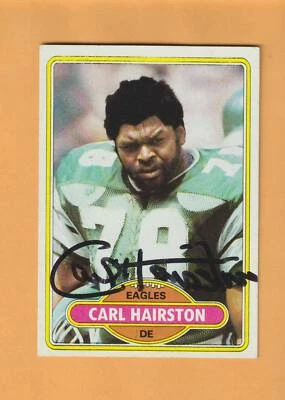 Carl Hairston Philadelphia Eagles AUTO Signed 1980 Topps Martinsville VA 1D - Image 1 of 2