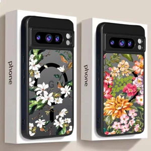 Etui magnétique fleuri antichoc pour Google Pixel 9 Pro XL 9A 8A 8 Pro 7A Cover - Photo 1 sur 18