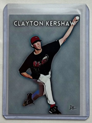 Tarjeta coleccionable Clayton Kershaw limitada firmada por artista "Great Lakes Loons" 1/10 Foto 1 de 2