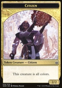 MTG Magic the Gathering Token - Citizen (16/330) War of the Spark LP - Picture 1 of 1