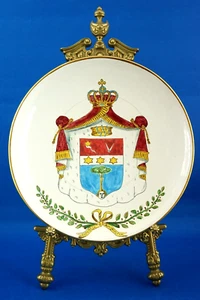Ceramic plate majolica noble coat of arms freemasonry Saint Catherine Siena 1900 - Bild 1 von 24